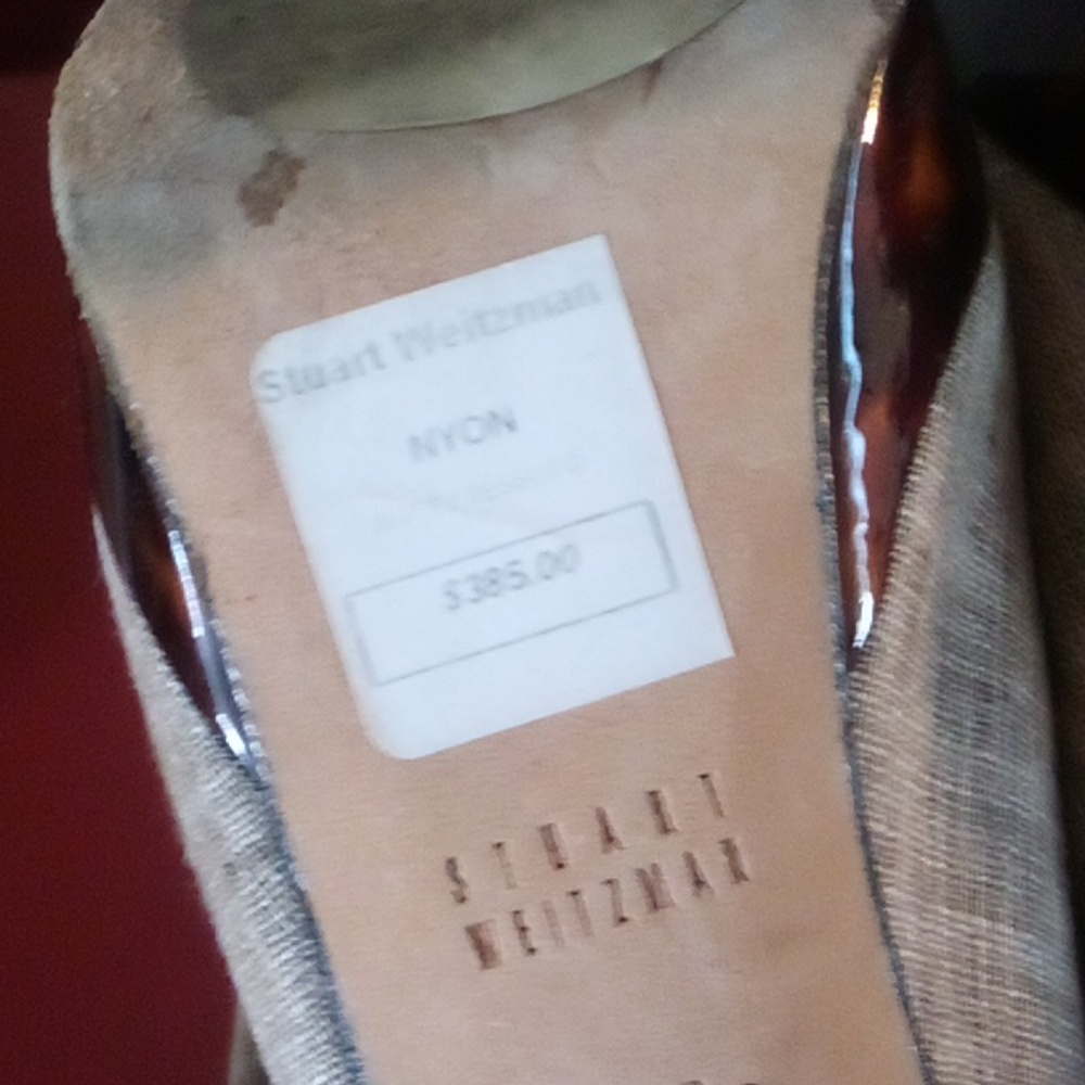 Stuart Weitzman Size 8 Tweed & Tortoise Shell Ope… - image 5